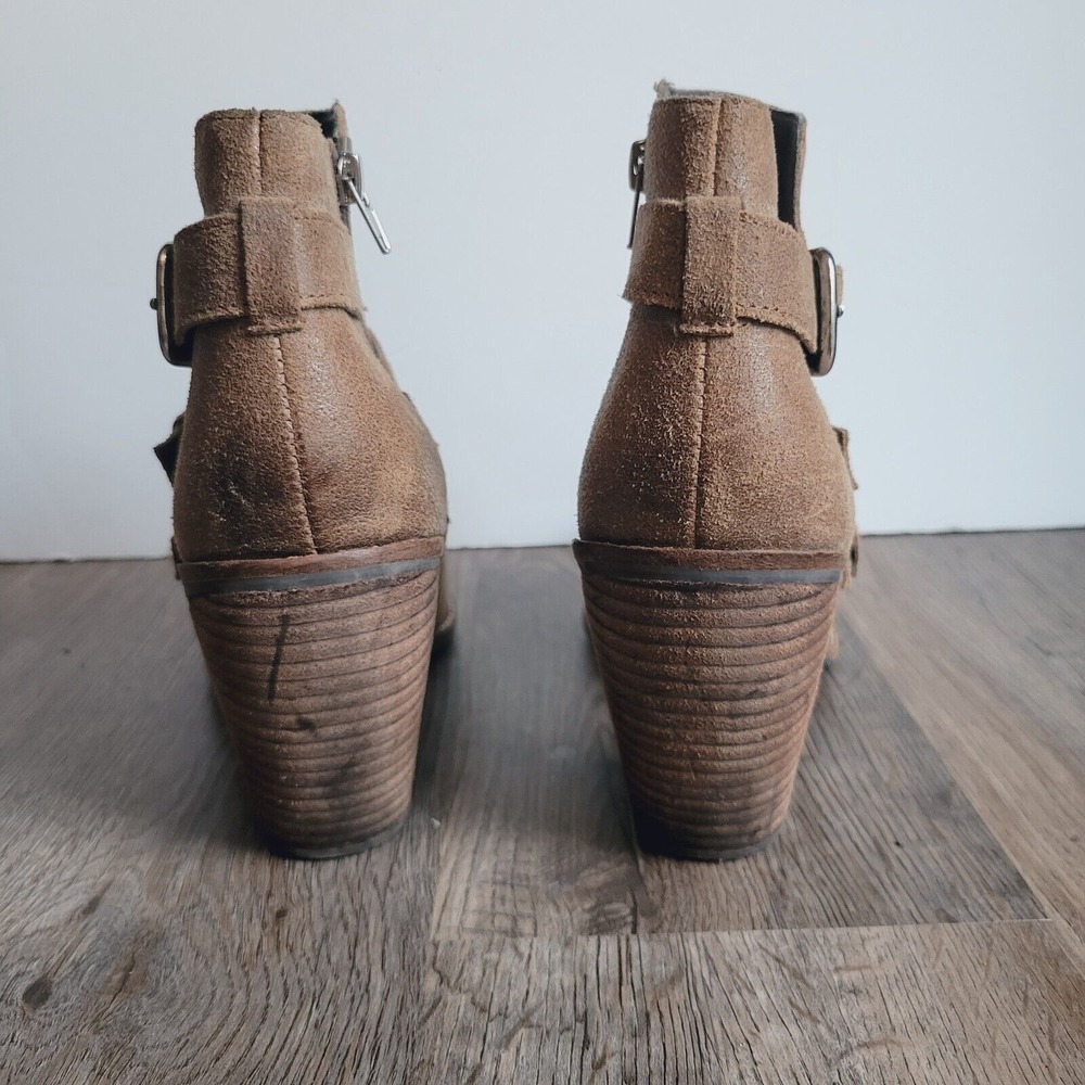 Dolce Vita size 10 ankle boots mocha brown suede leather‎ silver tone buckles - Picture 7 of 11